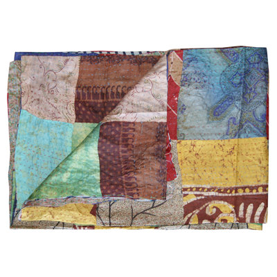Kantha Quilted Throw Blanket