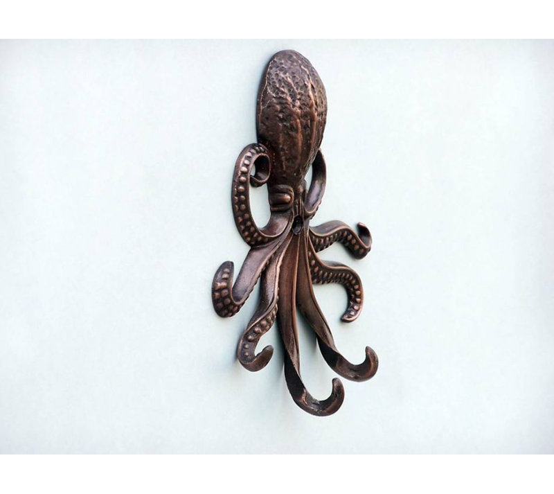 Crochet mural octopus Keven, Cuivre antique