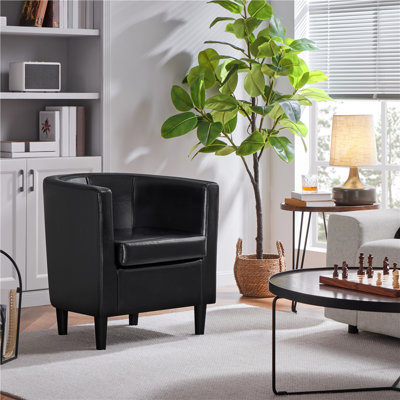 Faux Leather Accent Chair
