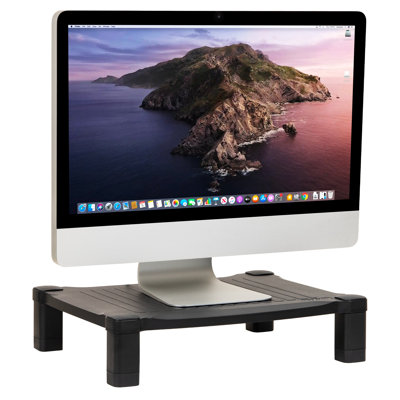 Adjustable Plastic Monitor Stand with Storage, Laptop Riser, Desktop Organizer for Office or Home, Holds 22 lbs