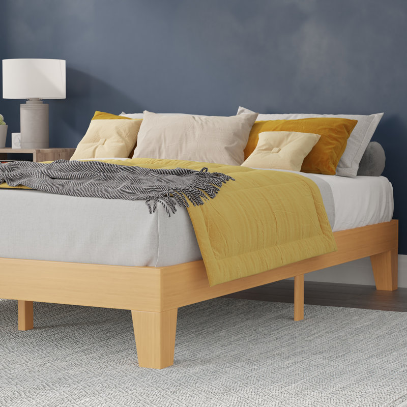 Evelyn Natural Pine Full Platform Bed with Slats