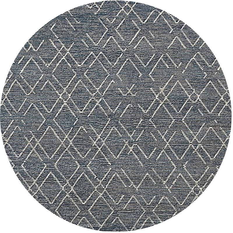 Tapis géométrique gris, Rond 6 pi