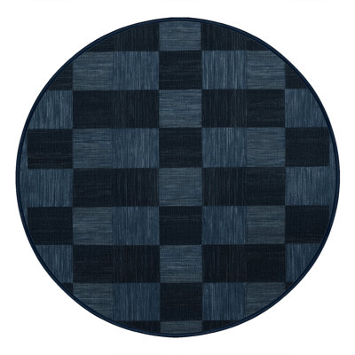 Machine Washable Checkered Gray Area Rug