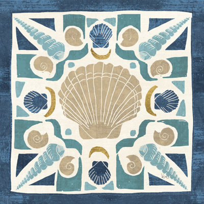 «Undersea Blue Tile II» par Véronique Charron, impression sur toile tendue