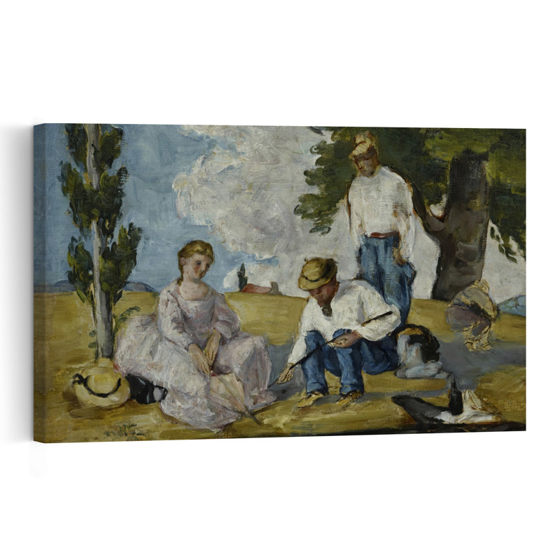 Pique-nique au bord de la rivière, 1873-1874 - Estampe murale abstraite contemporaine représentant un paysage