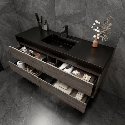 Golitz 59'' Single Bathroom Vanity with Stainless Steel Top