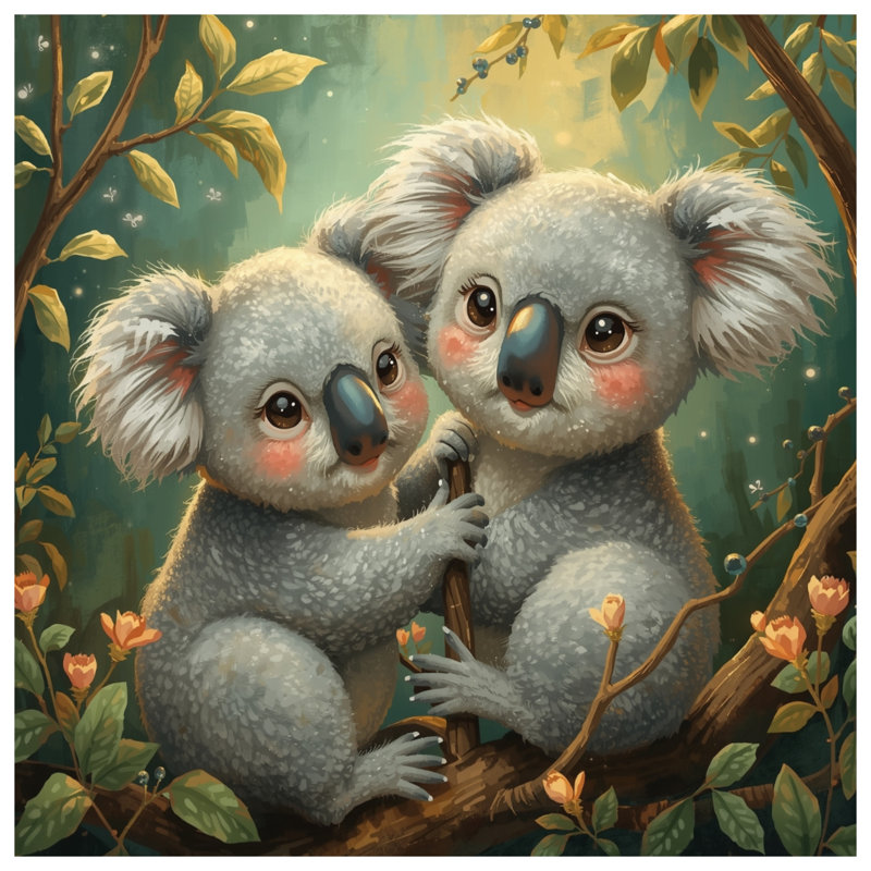 Cute Koala Pair Comforter, King