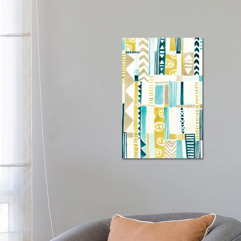 Tribal Patchwork I by June Erica Vess - Wrapped Canvas Painting, 66.04 cm H x 45.72 cm W x 3.175 cm D