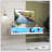 180 Wall Mounted Floating 80" TV Stand with 20 Color LEDs  and  Charging Station-977550513