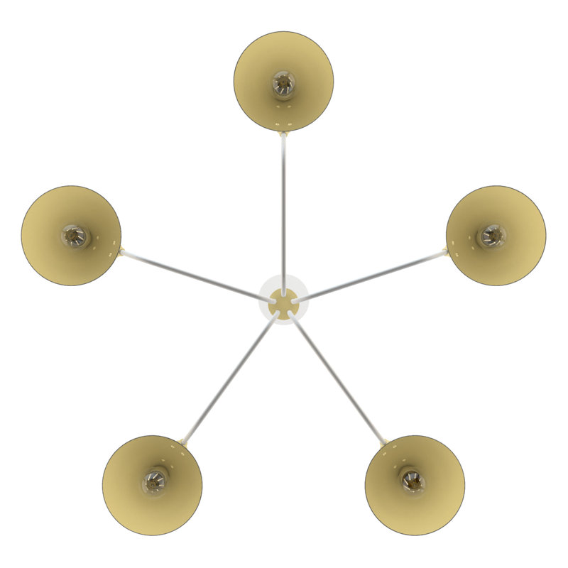 Grove Isle Geometric 5-Light Chandelier in Matte White