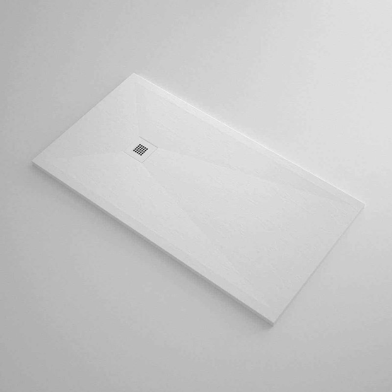 Base de douche l 36 po x P 36 po, Ardoise blanche