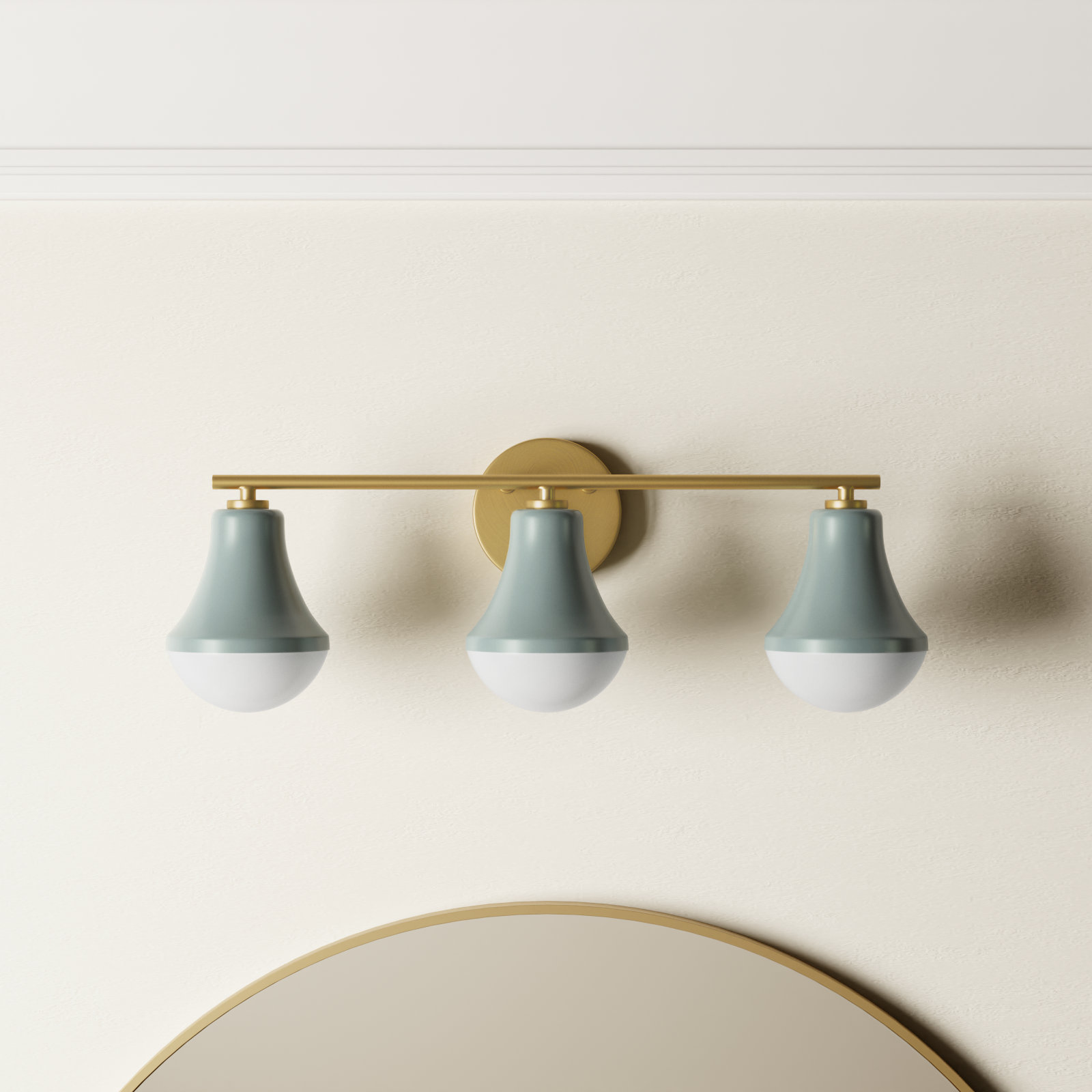 Celica 3 Light Frosted Dimmable Vanity Light, Seafoam