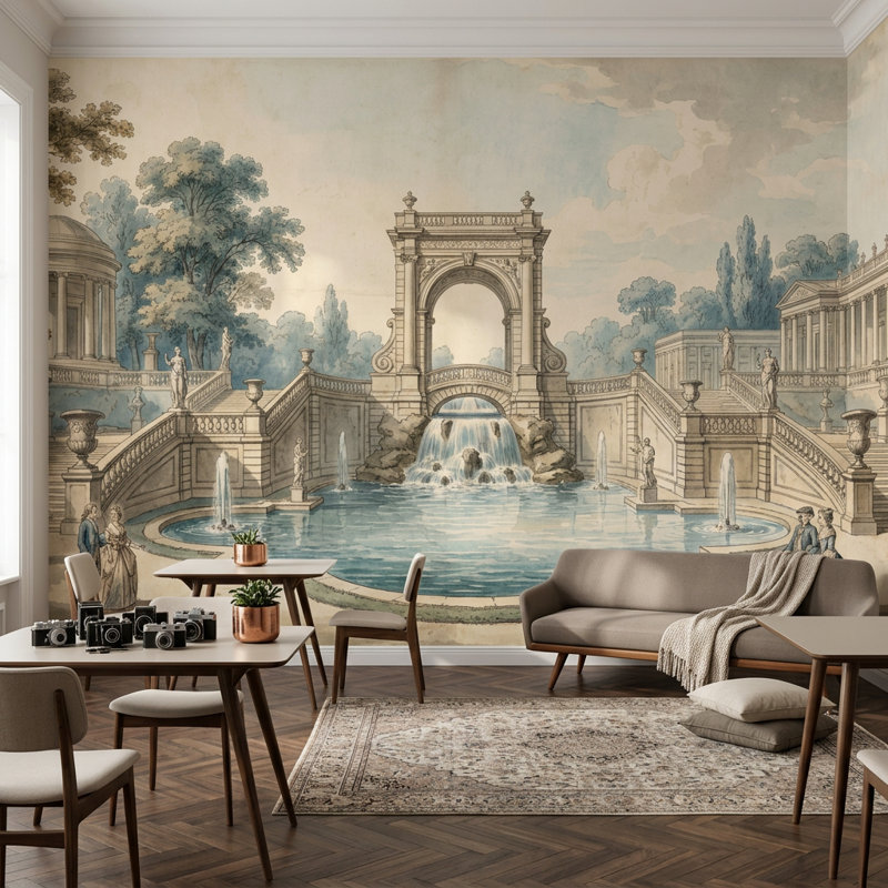 Décoration murale amovible de style néo-classique classique, 120 po x 96 po, Peler et coller