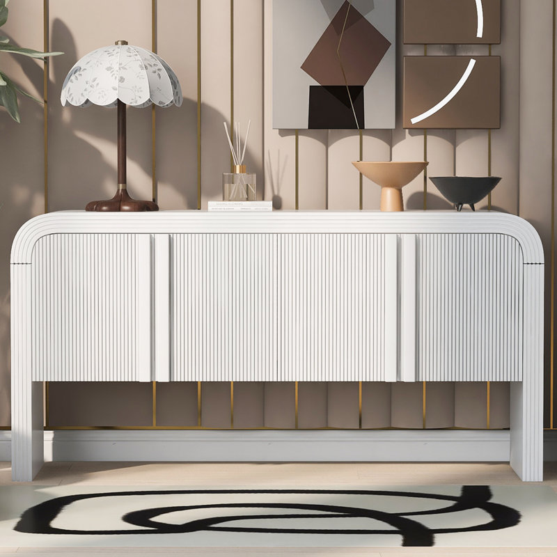Armoire de rangement décorative Wave, Blanc