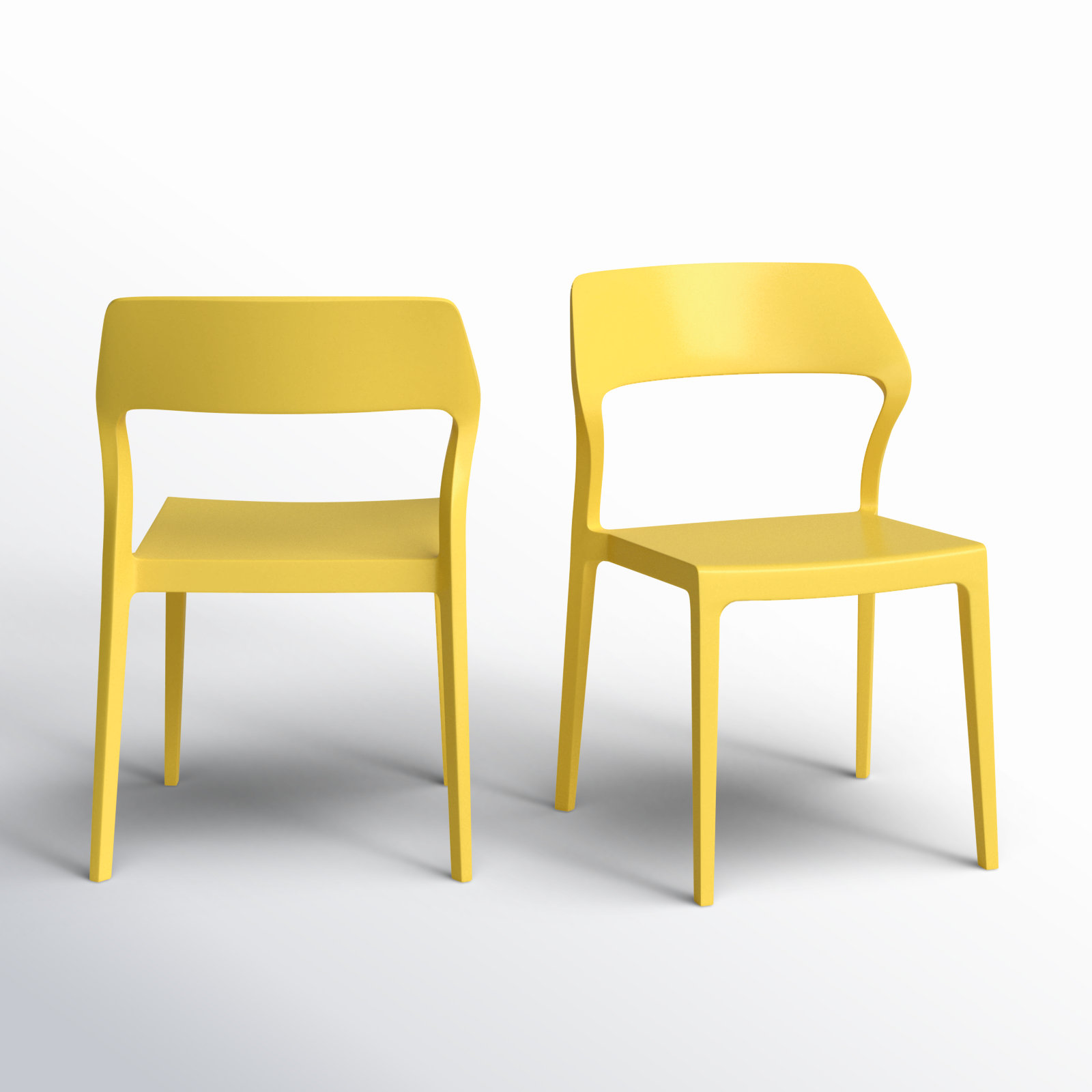 Farrah Stackable Patio Side Chair, Yellow