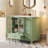 36" Bathroom Cabinet with Waffle Texture Doors, Bathroom Vanity with Four Drawers and Two Soft-Closing Doors, Bathroom Storage with Glass Doors-105094229