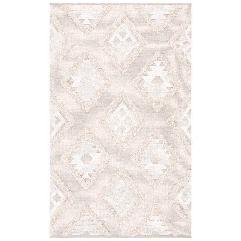 Keslie Hand Woven Wool Pile Geometric Rug, Rectangle 8' x 10'