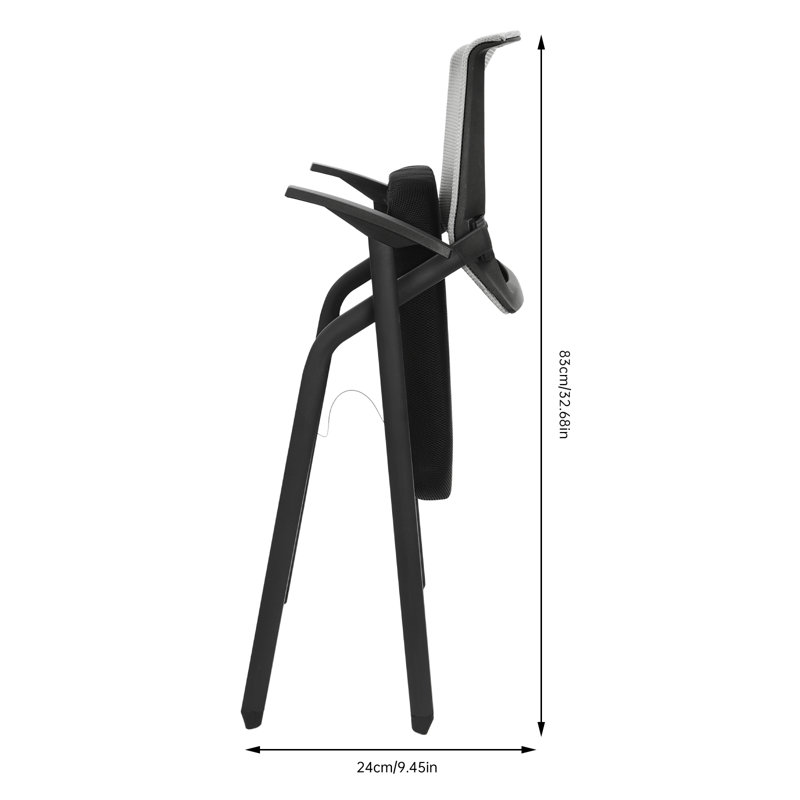 Chaise de salle d'attente en filet / plastique Loewus l 20,87 po avec structure en métal, Gris