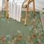 Tapis lavable floral vert / gris 6 x 9 avec envers antidérapant - tapis durable à poils courts pour le salon, la chambre à coucher, la salle à manger ou le bureau-996999394