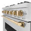 ZLINE Autograph 36" Classic DuraSnow Gas Range w/ 6 Burners & Gold Accents-1863660406