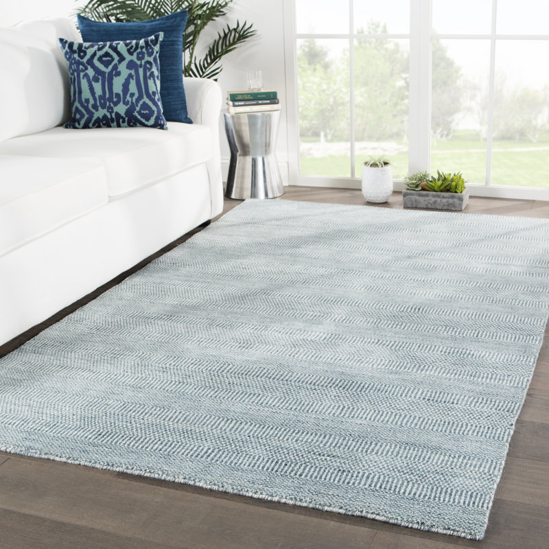 Tracyann Dark Blue/Ivory Rug, Rectangle 10' x 14'