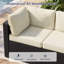 Canapé d'angle modulaire de 5 pièces en résine tressée pour terrasse, avec pouf et coussins-965133866