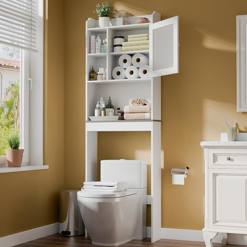 Over The Toilet Storage, White, 68" H x 23" W x 7.48" D