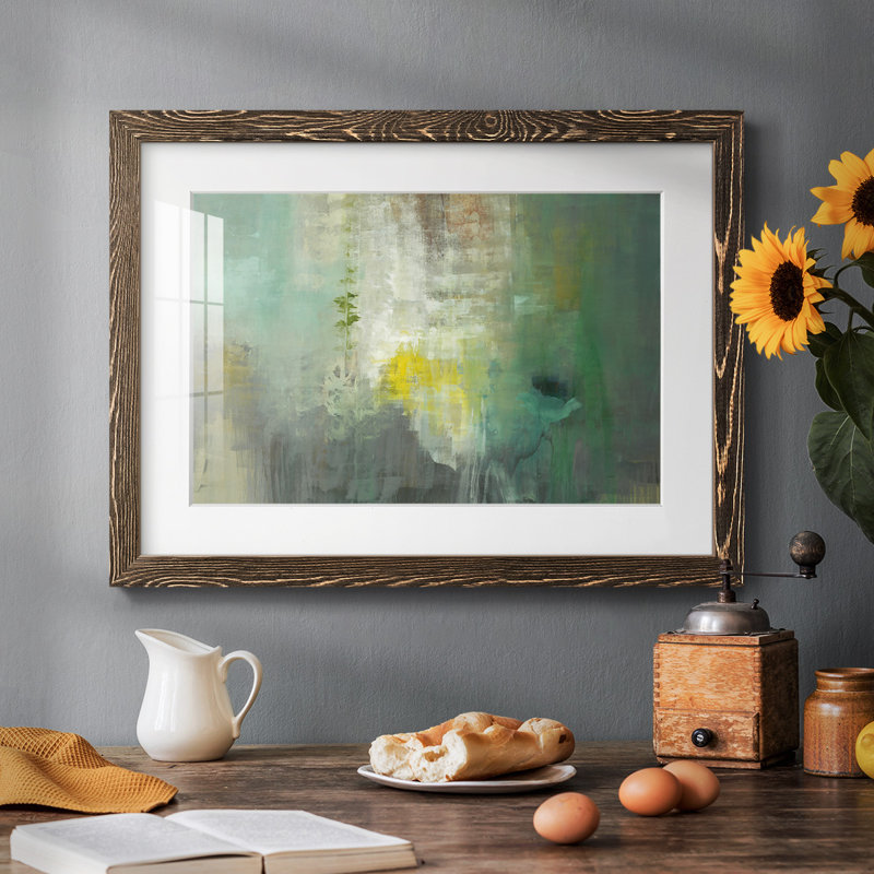 Forage, impression sur papier encadrée, Cadre noyer, H 14 po x l 20 po x P 1,5 po