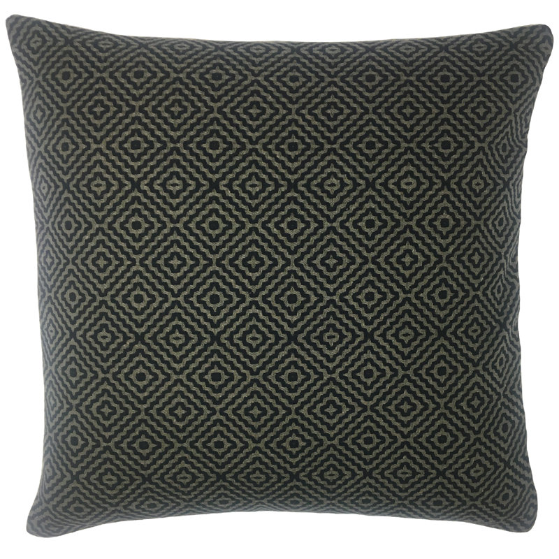 Coussin décoratif géométrique , 20 po x 20 po, Bleu marine