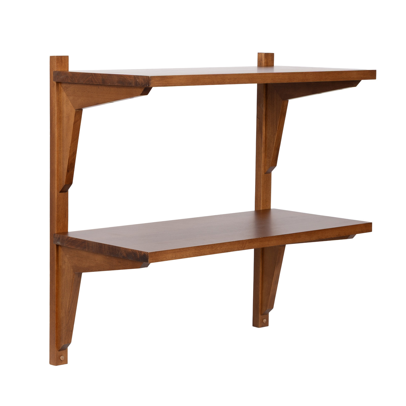 Carmouche Tiered Solid Wood Wall Shelf, Brown