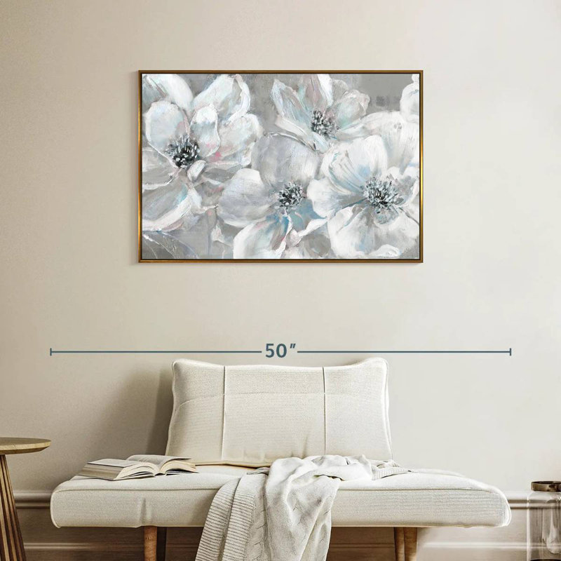 Soft Teal Summer, Floating Frame Gold, 37" X 25"