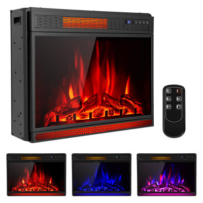 Sahin Black Electric Fireplace Insert with 5000 BTU
