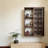 23.62" New Chinese Style Brown Walnut Color Solid Wood Wall-Mounted Curio Display Shelf & Collectibles Cabinet