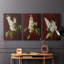 Floral Study Series LXVII - Ensemble de 3 toiles tendues avec châssis - Prêt à être accroché
