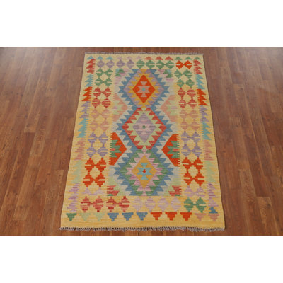 Tapis décoratif réversible en laine kilim oriental 3 x 5