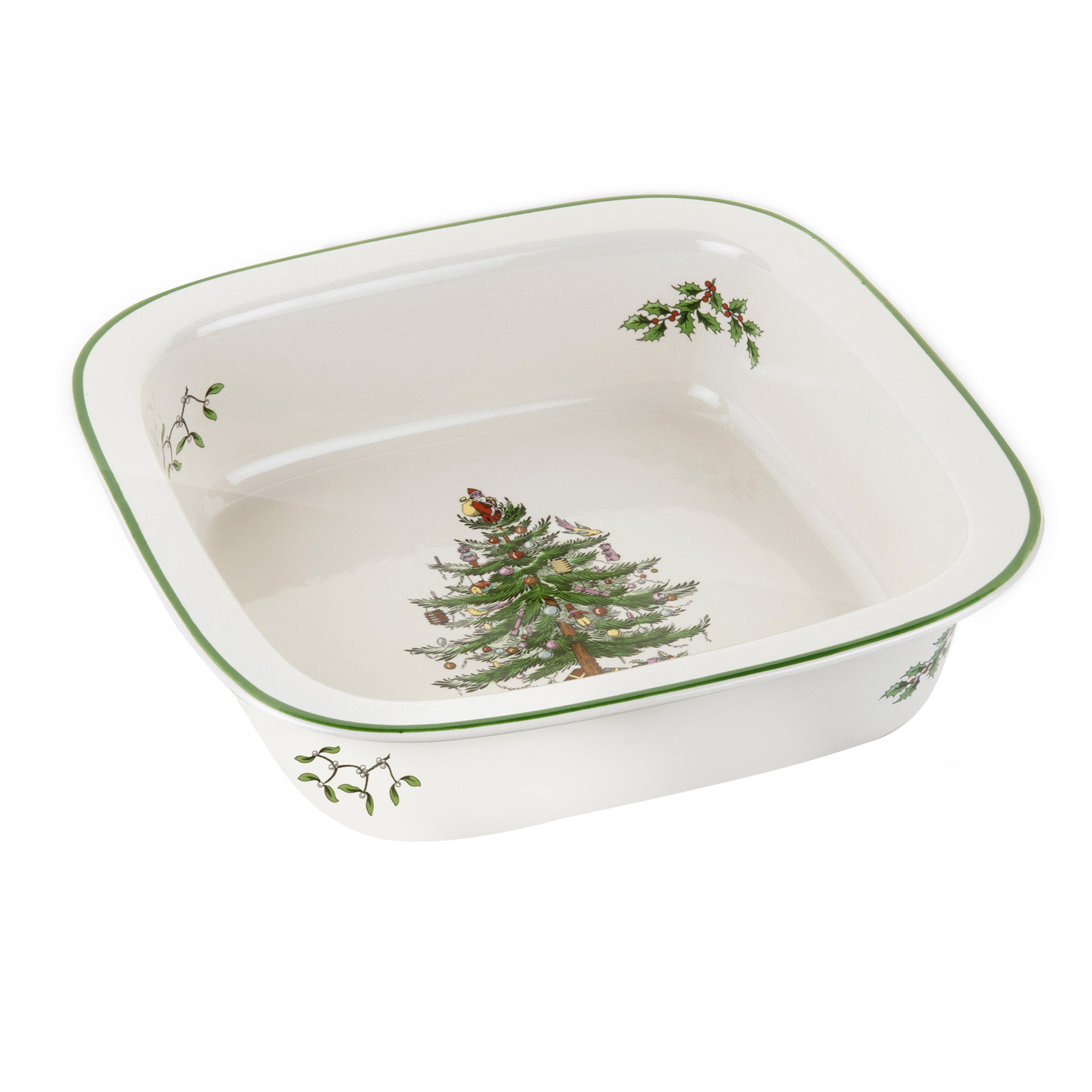 Spode Christmas Tree Square Rim Dish/Baker 10"