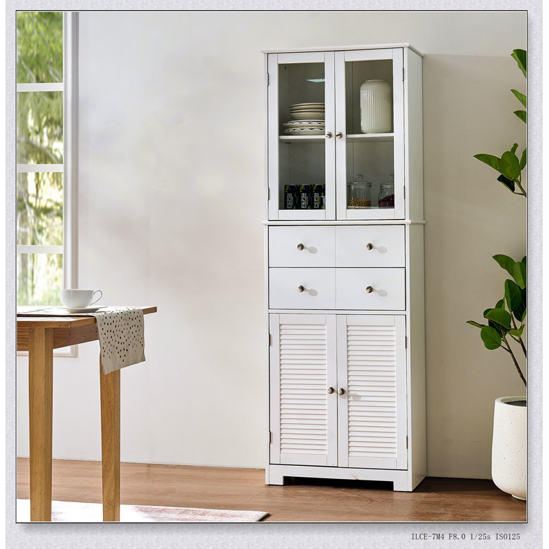  Tall Kitchen Pantry Cabinet With Adjustable Shelves And Drawer,  For Organized Storage In Kitchens And Bathrooms.