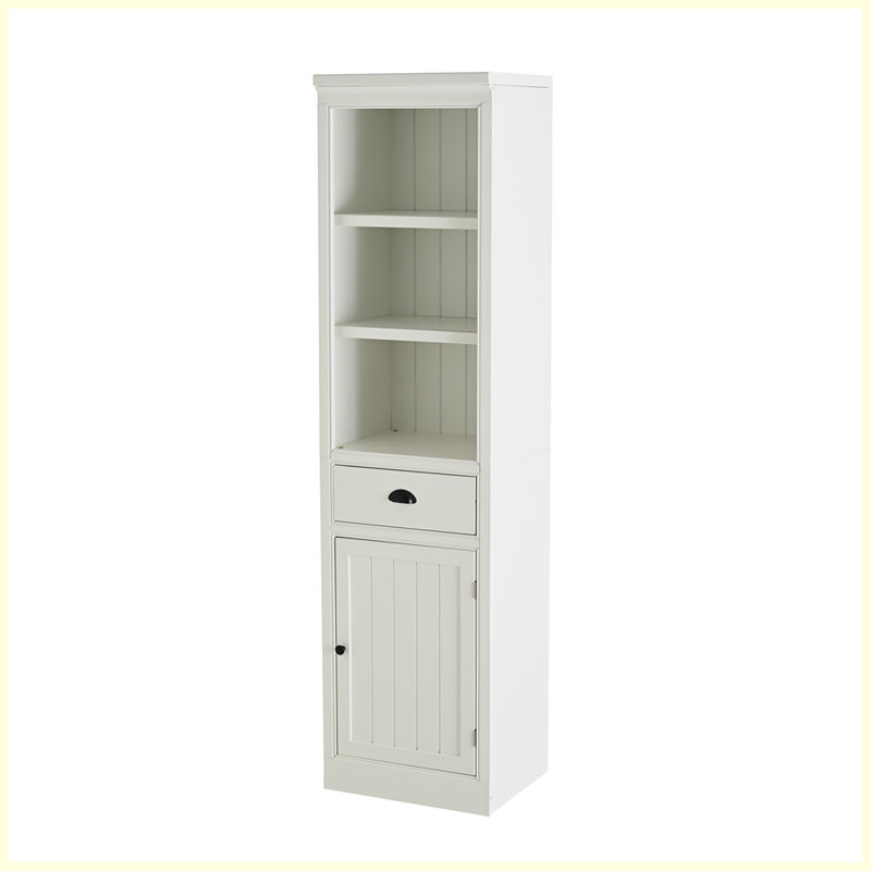 Modern Freestanding 5-Tier Display Book Shelf with 1 File Drawer for Hallways Living Room