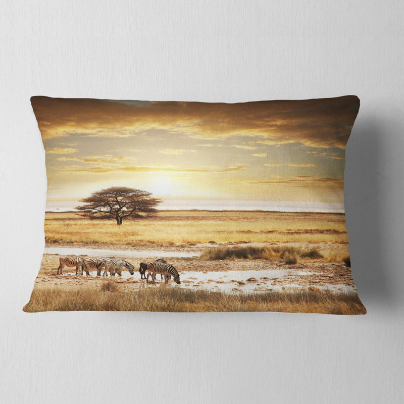Coussin lombaire d’eau potable zèbres
