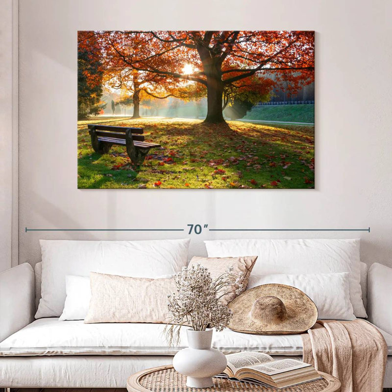 Banc Harnek Park en automne, H 32 po x l 48 po