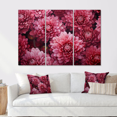 Mums Musing Mellow Maroon - Mums Wall Art, ensemble de salon