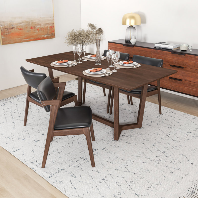 Kimira 4 - Person Solid Wood Solid Wood Top Trestle Dining Set