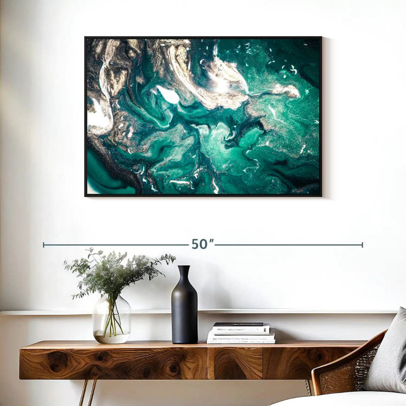 Avery Abstract Teal, 25" H x 37" W