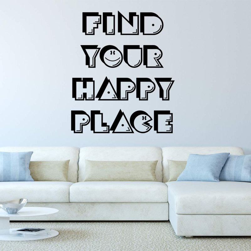 Décalcomanie murale "find your happy place", H 20 po x l 15 po