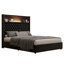 Structure de lit double tapissier en velours avec tête de lit à oreilles 52 po, port de charge USB et veilleuse, lit plateforme capitonné avec tablette de rangement-120865943
