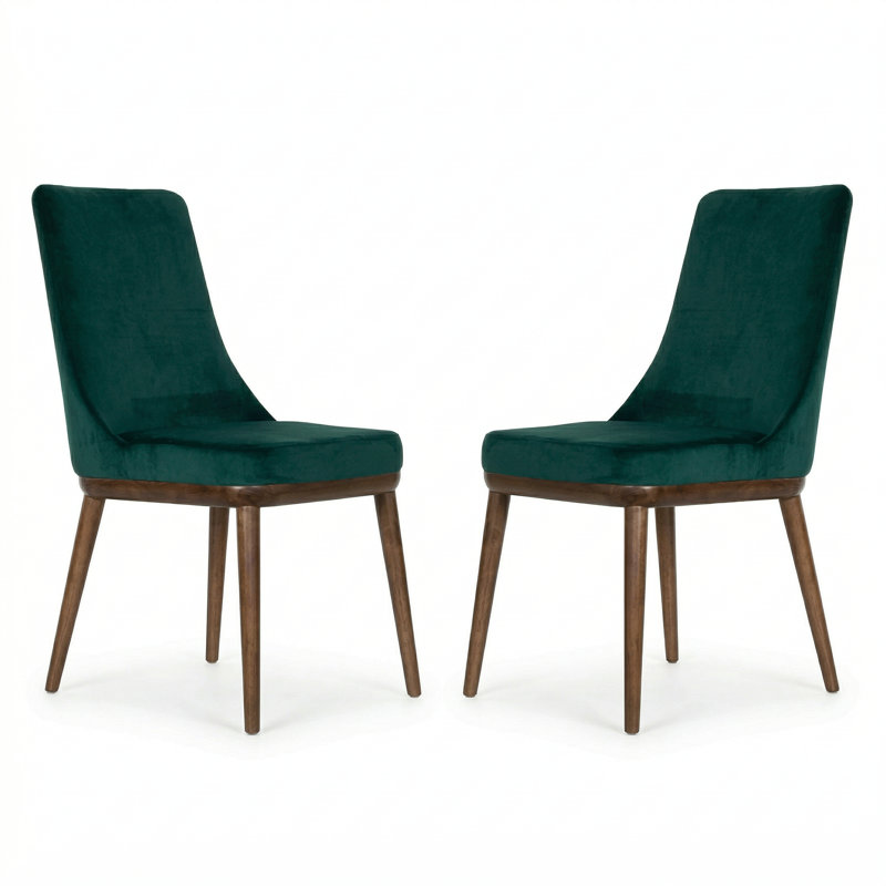 Rosner 19'' H Upholstered Parsons Chair, Green Velvet