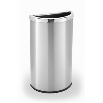 Poubelle 15 gallons en acier inoxydable demi-lune