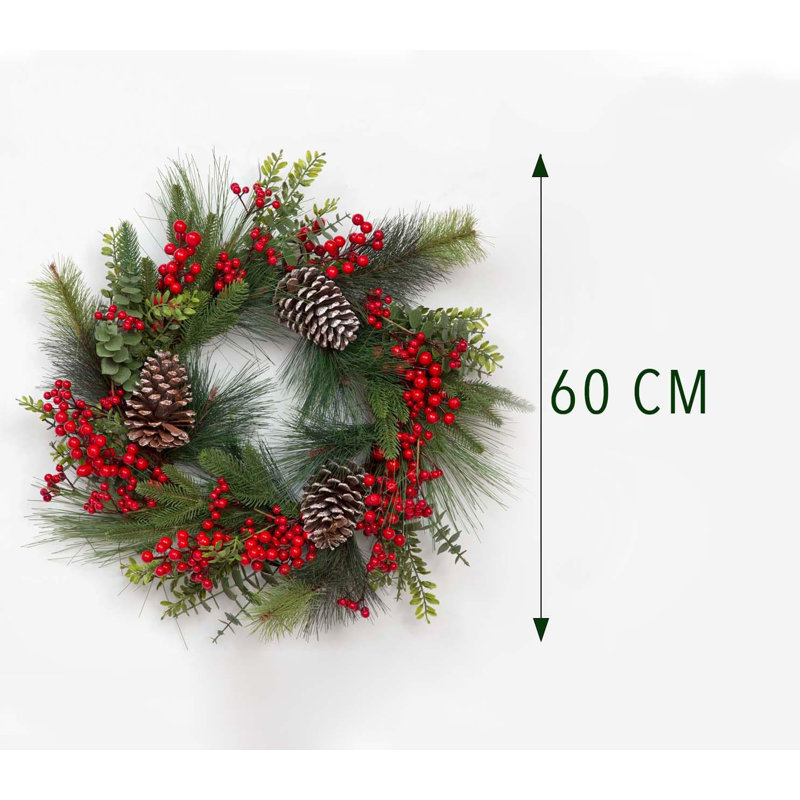 Faux PVC 46cm Christmas Wreath