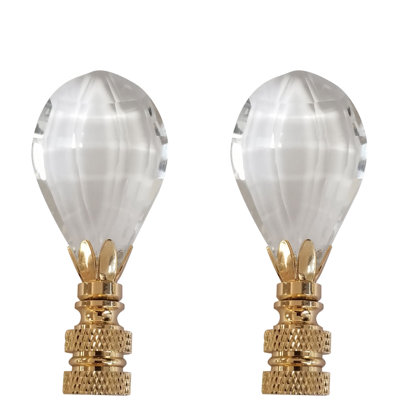 Faceted Simple Balloon Design Crystal Lamp Finial