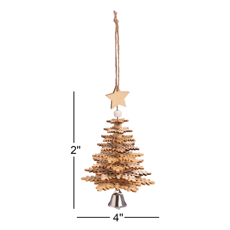 Décoration suspendue arbre de Noël 3D en bois